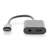 DIGITUS USB Type-C adapteris į 3,5 mm + USB Type-C, 20 cm, juodas