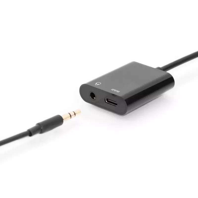 DIGITUS USB Type-C adapteris į 3,5 mm + USB Type-C, 20 cm, juodas