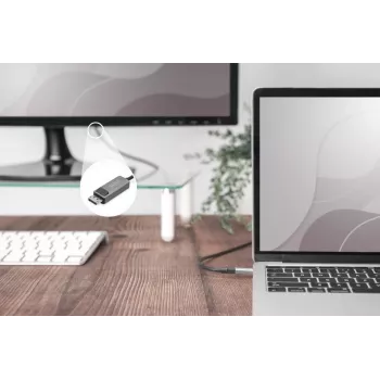 DIGITUS USB Type C į DisplayPort adapterio laidas 8K@30Hz HBR3 Aliuminio korpusas Juodas 1m