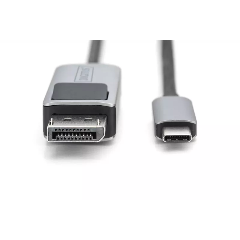 DIGITUS USB Type C į DisplayPort adapterio laidas 8K@30Hz HBR3 Aliuminio korpusas Juodas 1m