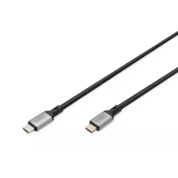 DIGITUS USB 4 jungiamasis laidas, TypeC į TypeC, AL korpusas, PP pynė, 4K 60Hz, PD3.0, 20 Gbit/s, 3 m, juoda