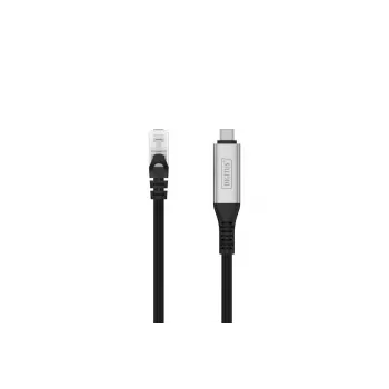 DIGITUS USB-C 3.2 Gen1 - RJ45 Ethernet kabelis CAT6a S/FTP juodas 10m