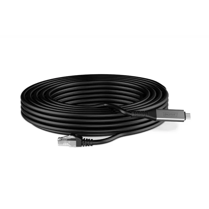 DIGITUS USB-C 3.2 Gen1 - RJ45 Ethernet kabelis CAT6a S/FTP juodas 10m