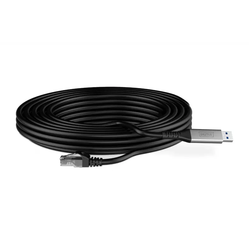 DIGITUS USB 3.2 Gen1 - RJ45 Ethernet kabelis - CAT6a S/FTP Juodas - 5m
