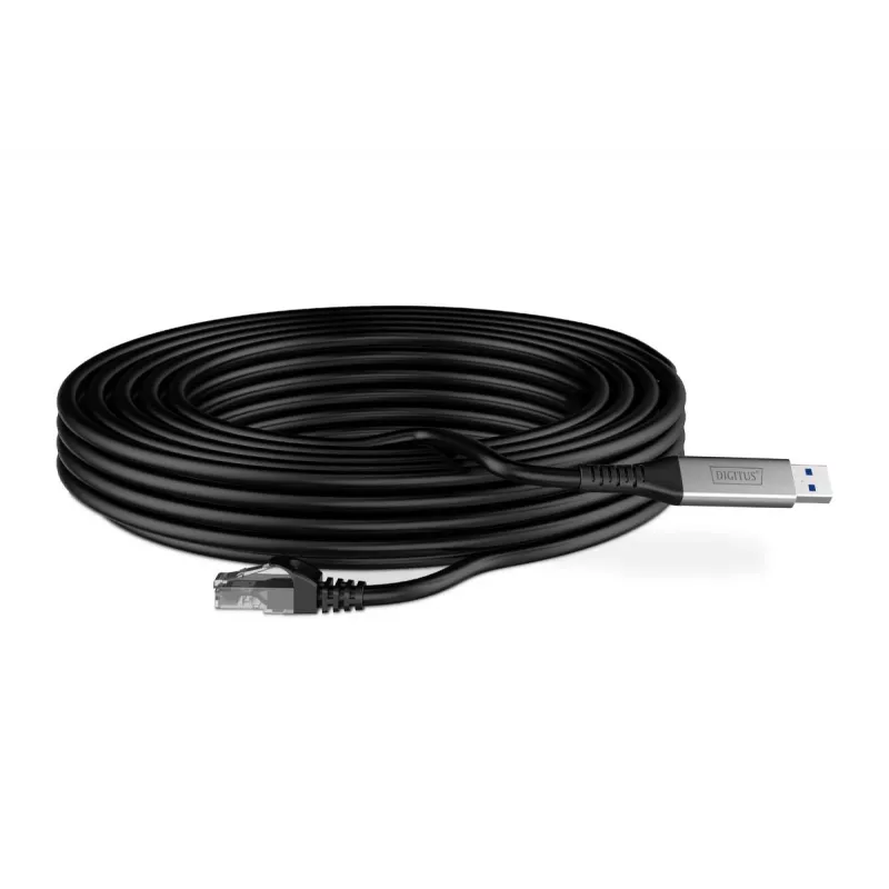 DIGITUS USB 3.2 Gen1 - RJ45 Ethernet kabelis - CAT6a S/FTP juodas - 10m