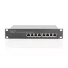 DIGITUS 8 prievadų Gigabit PoE jungiklis 10 colių, 8x10/100/1000Mbps RJ45 PoE 96W