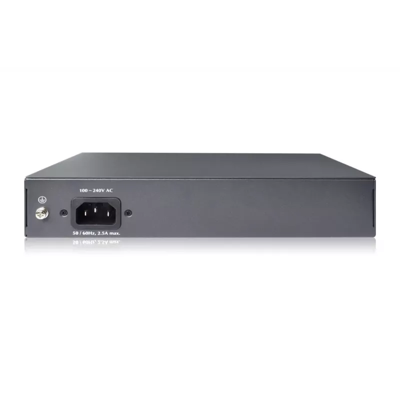 DIGITUS Fast Ethernet PoE af/at 8 prievadų jungiklis + 2 uplinkai, 120W PoE galios biudžetas, montuojamas į stelažą