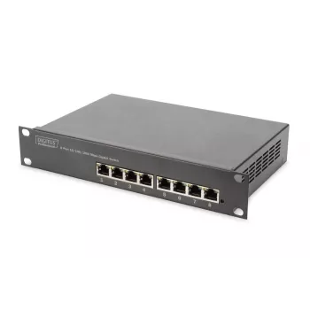 DIGITUS 8 prievadų Gigabit Ethernet tinklo jungiklis 10 colių 8x10/100/1000Mbps RJ45