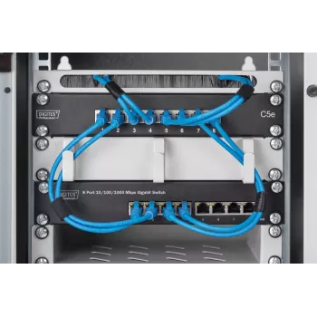 DIGITUS 8 prievadų Gigabit Ethernet tinklo jungiklis 10 colių 8x10/100/1000Mbps RJ45