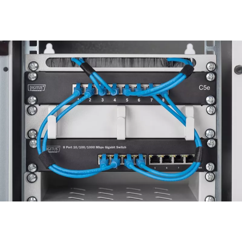 DIGITUS 8 prievadų Gigabit Ethernet tinklo jungiklis 10 colių 8x10/100/1000Mbps RJ45