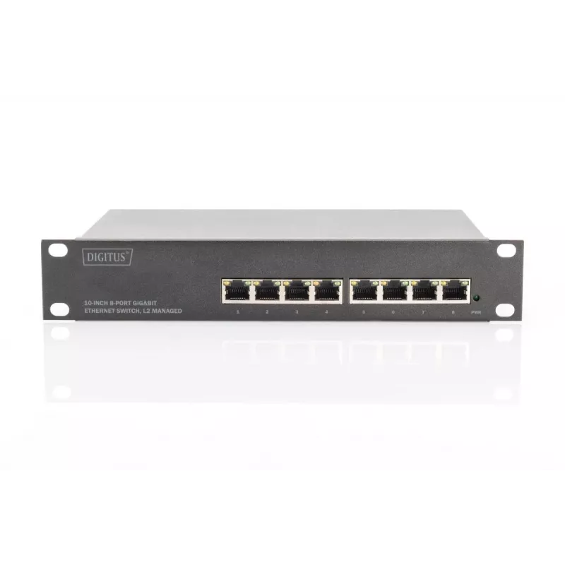 DIGITUS L2 valdomas Gigabit Ethernet komutatorius 8 prievadų, 10 colių