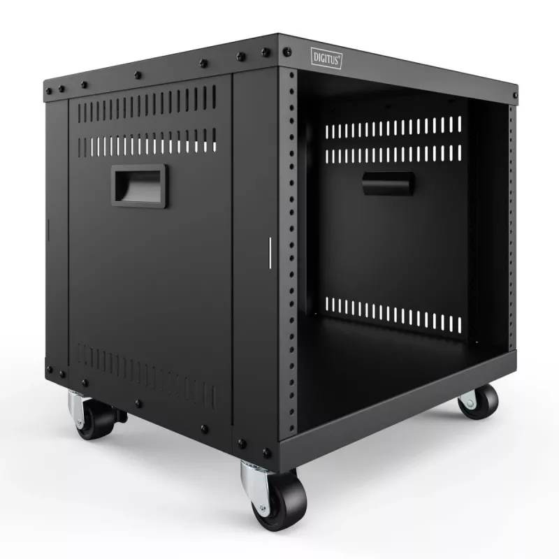 DIGITUS 8U AVS stovas 420x507x460mm srieginės skylės ratukai juodas