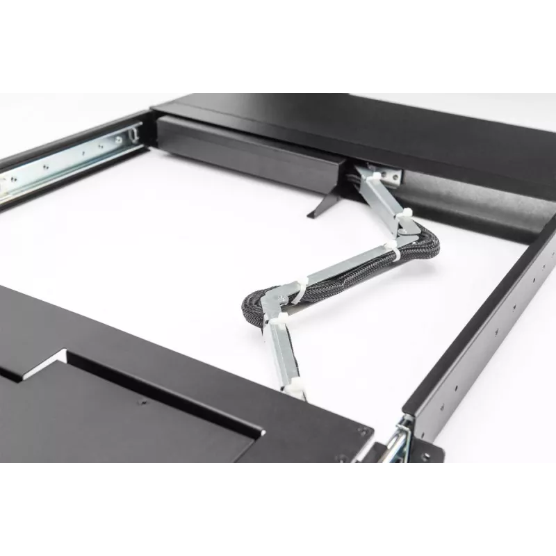 DIGITUS modulinė HD LCD TFT konsolė su 1 prievado KVM, RAL 9005 juoda - GE klaviatūra
