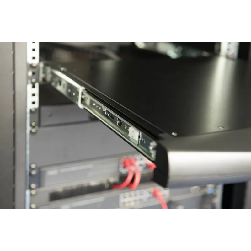DIGITUS modulinė HD LCD TFT konsolė su 1 prievado KVM, RAL 9005 juoda - GE klaviatūra