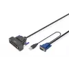 DIGITUS modulinė 43,2 cm (19 inch) HD TFT konsolė su 1 prievado VGA, RAL 9005 juoda - GE klaviatūra