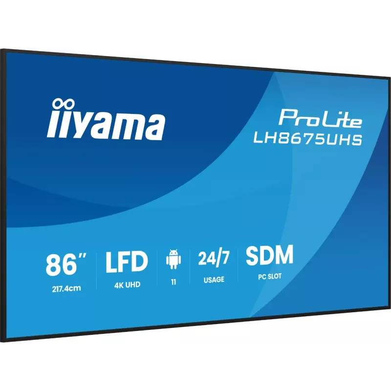 Skaitmeninės reklamos ekranas iiyama 86 colių 4K UHD LCD Android 24/7