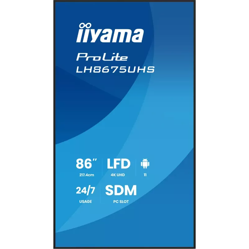Skaitmeninės reklamos ekranas iiyama 86 colių 4K UHD LCD Android 24/7