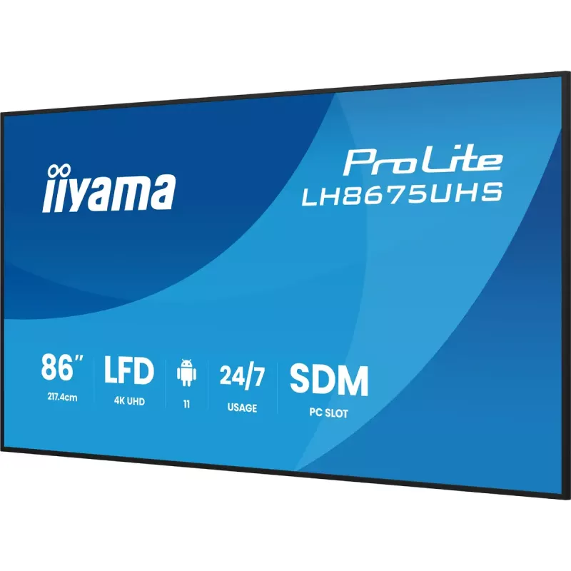 Skaitmeninės reklamos ekranas iiyama 86 colių 4K UHD LCD Android 24/7