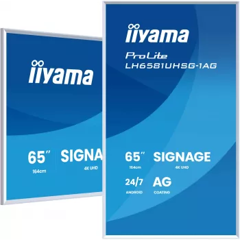 iiyama ProLite LH6581UHSG-1AG skaitmeninės reklamos ekranas 163,8 cm (64,5 colio), 4K Ultra HD, baltas, su Android
