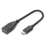 DIGITUS USB Type-C adapterio laidas, OTG, Type C - A M/F, 15 cm, Super Speed, juodas