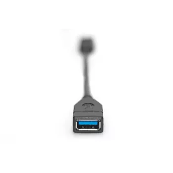 DIGITUS USB Type-C adapterio laidas, OTG, Type C - A M/F, 15 cm, Super Speed, juodas