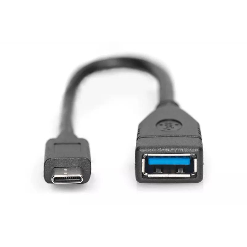 DIGITUS USB Type-C adapterio laidas, OTG, Type C - A M/F, 15 cm, Super Speed, juodas
