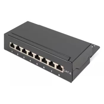 DIGITUS Patch Panel CAT6 8 prievadų ekranuotas juodas