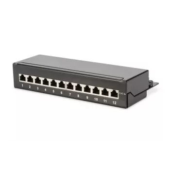 Dėklas Patch Panel Digitus Desktop CAT 6A Class EA Ekranuotas Juodas