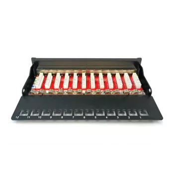 Dėklas Patch Panel Digitus Desktop CAT 6A Class EA Ekranuotas Juodas