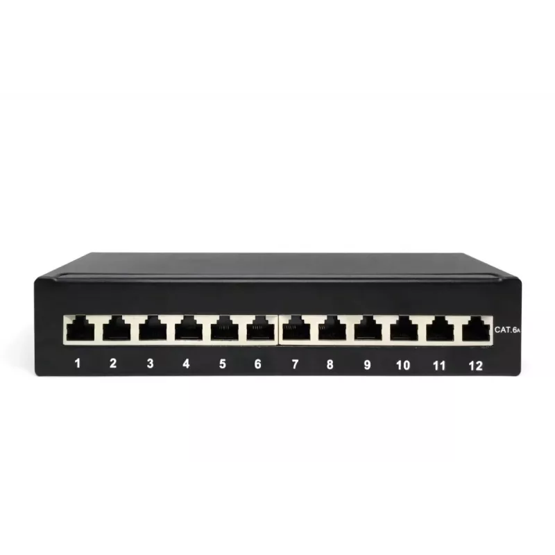 Dėklas Patch Panel Digitus Desktop CAT 6A Class EA Ekranuotas Juodas