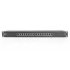DIGITUS CAT6, E klasės ekranuotas pataisų skydelis 16 prievadų RJ45, 8P8C, LSA, 1U, stelažinis, juodos spalvos RAL9005/482x44x109