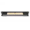 DIGITUS CAT6, E klasės ekranuotas pataisų skydelis 16 prievadų RJ45, 8P8C, LSA, 1U, stelažinis, juodos spalvos RAL9005/482x44x109