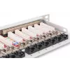 DIGITUS Patch panel CAT6A EA ekranuotas, 24 prievadai RJ45 su apsauginiais gaubtukais, 8P8C, 0,5U, pilkas RAL 7035