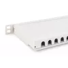 DIGITUS Patch panel CAT6A EA ekranuotas, 24 prievadai RJ45 su apsauginiais gaubtukais, 8P8C, 0,5U, pilkas RAL 7035