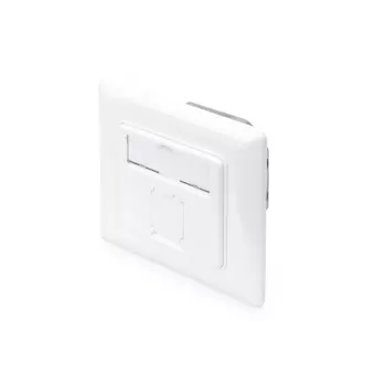 DIGITUS CAT6A EA klasės ekranuotas tinklo lizdas 1x RJ45, LSA, gryna balta, įleidžiamas, 8 krypčių