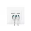 DIGITUS CAT6A EA klasės tinklo lizdas, ekranuotas 2x RJ45, LSA, gryna balta, įleidžiamas, 8 krypčių