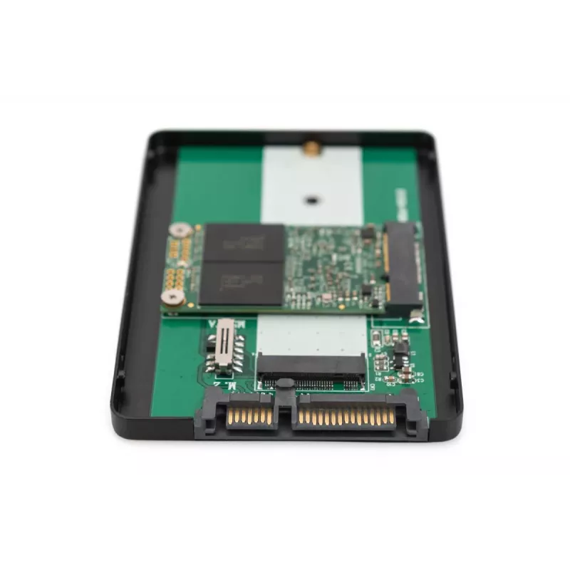 DIGITUS HDD korpusas 2,5 colio SATA – M.2 arba mSATA SATA 3 6 Gbit/s, rašymo greitis iki 520 MB/s