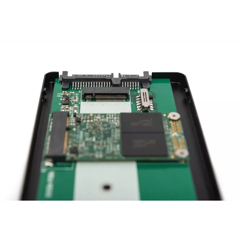 DIGITUS HDD korpusas 2,5 colio SATA – M.2 arba mSATA SATA 3 6 Gbit/s, rašymo greitis iki 520 MB/s