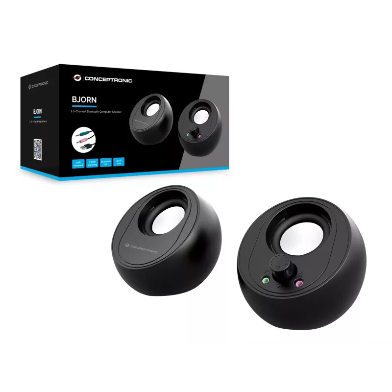 Garsiakalbiai Conceptronic BJORN 2.0 kanalų kompiuteriniai garsiakalbiai su Bluetooth, 10W