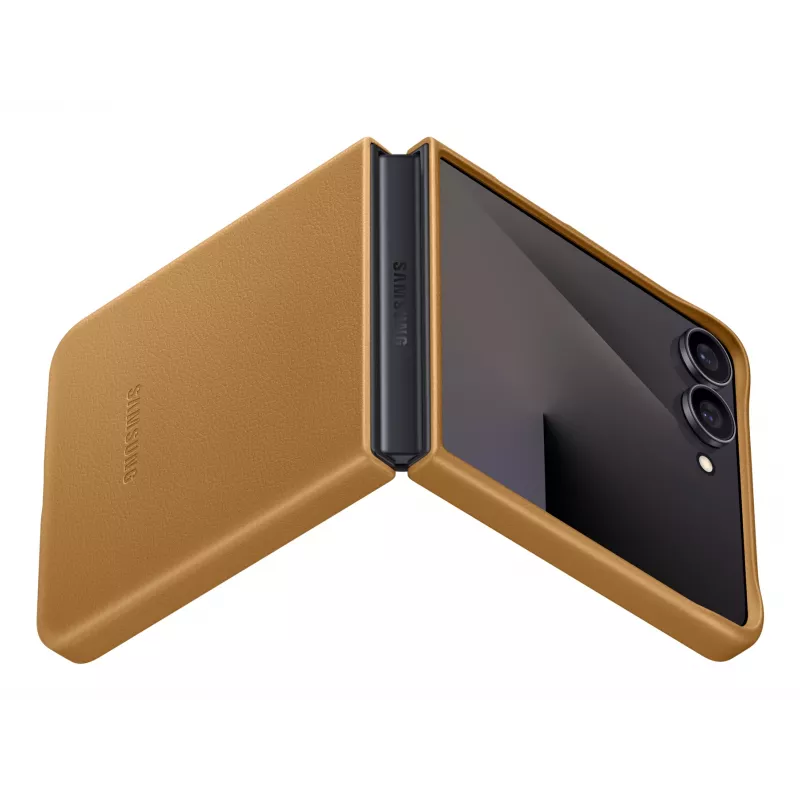 Apsauginis dėklas su užlenkimu Samsung Flip7 Kindsuit EF-VF766PAEGWW, skirtas Galaxy Z Flip7, kupranugario spalvos