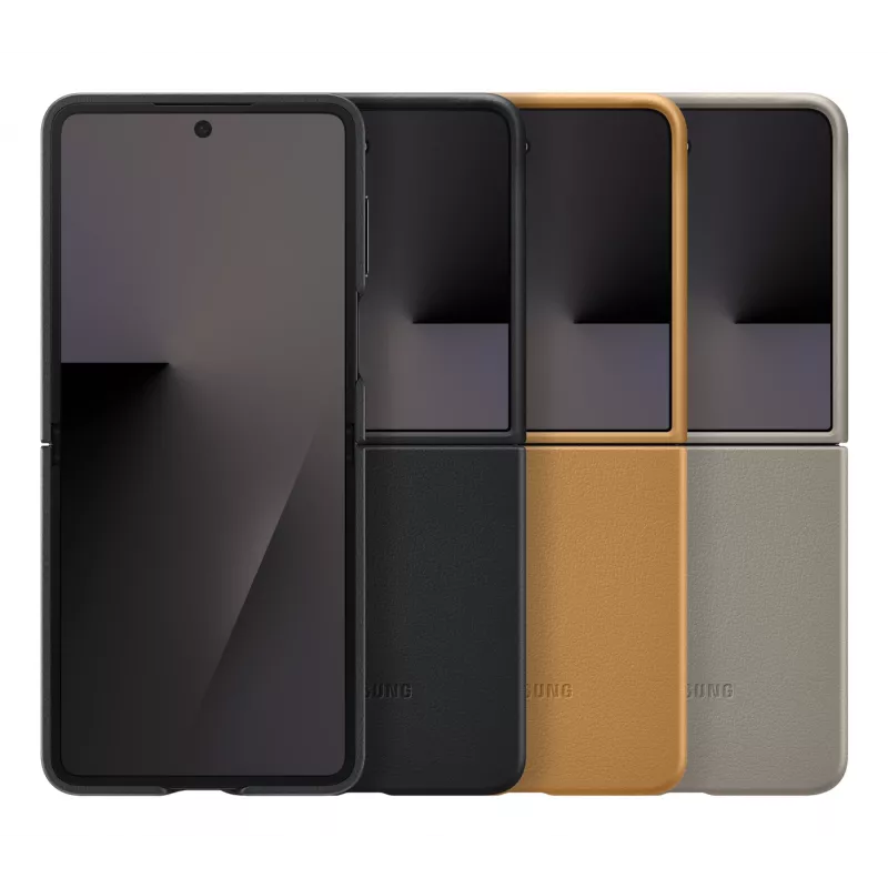 Apsauginis dėklas su užlenkimu Samsung Flip7 Kindsuit EF-VF766PAEGWW, skirtas Galaxy Z Flip7, kupranugario spalvos