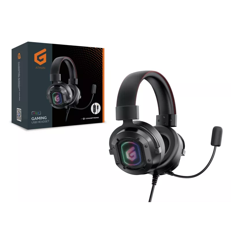 Ausinės „Conceptronic ATHAN“ 7.1 erdvinio garso USB žaidimams