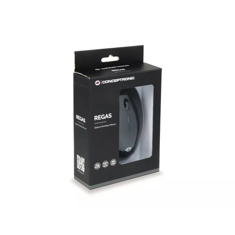 Conceptronic REGAS01B pelė biurui Ambidekstrinė USB Type-A Optinė 1200 DPI