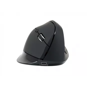 Conceptronic LORCAN ERGO 6 mygtukų ergonominė Bluetooth pelė, dešinei rankai, vertikalus dizainas, optinė, Bluetooth, 1600 DPI, juoda