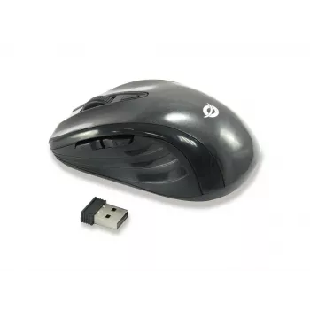 Conceptronic CLLM5BTRVWL Belaidė kelioninė pelė su 6 mygtukais, dešinei rankai, optinė, RF belaidė, 1600 DPI, juoda