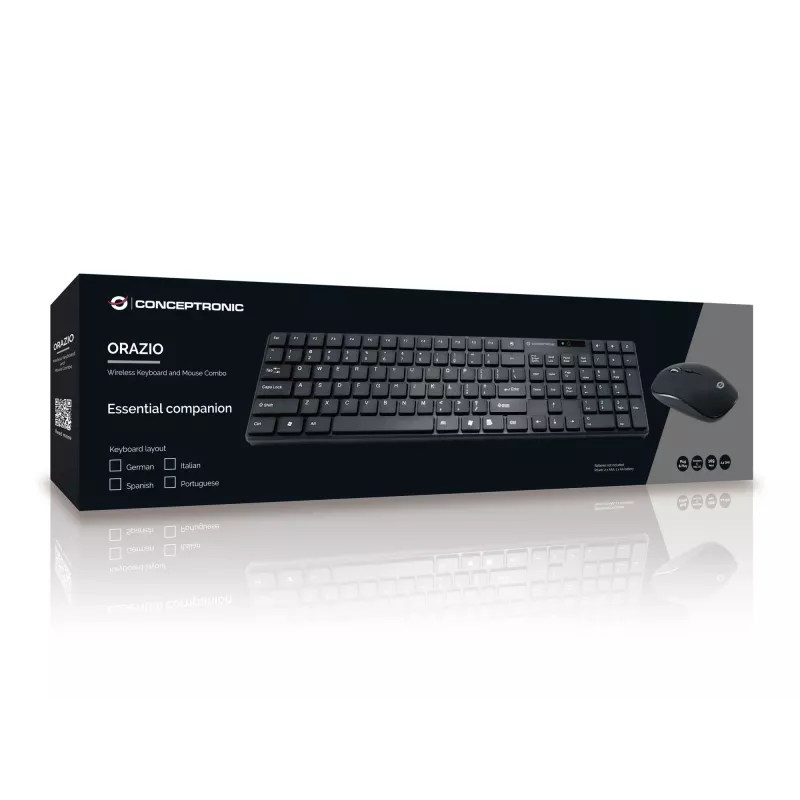 Belaidis klaviatūros ir pelės rinkinys Conceptronic ORAZIO01DE, RF, QWERTZ, juoda