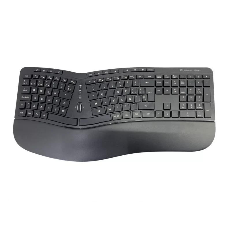 Belaidis ergonomiškas klaviatūros ir pelės rinkinys Conceptronic ORAZIO ERGO, ispaniškas išdėstymas