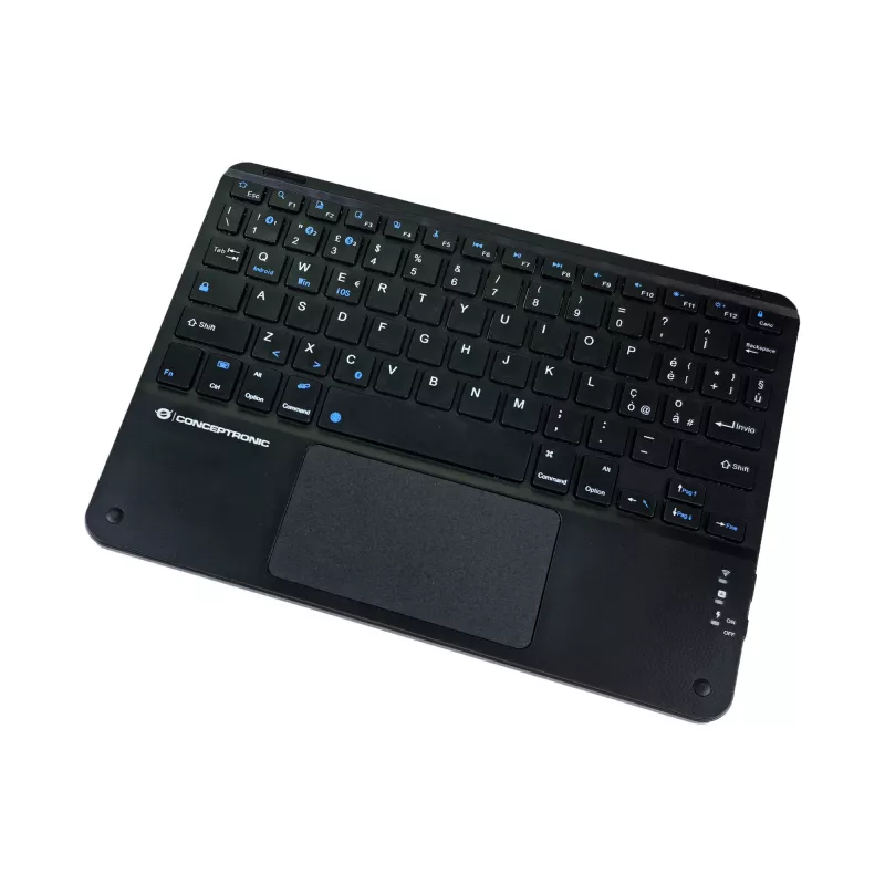 Conceptronic TOBIN01BIT 10 colių belaidė klaviatūra su jutikliniu kilimėliu, itališkas QWERTY išdėstymas