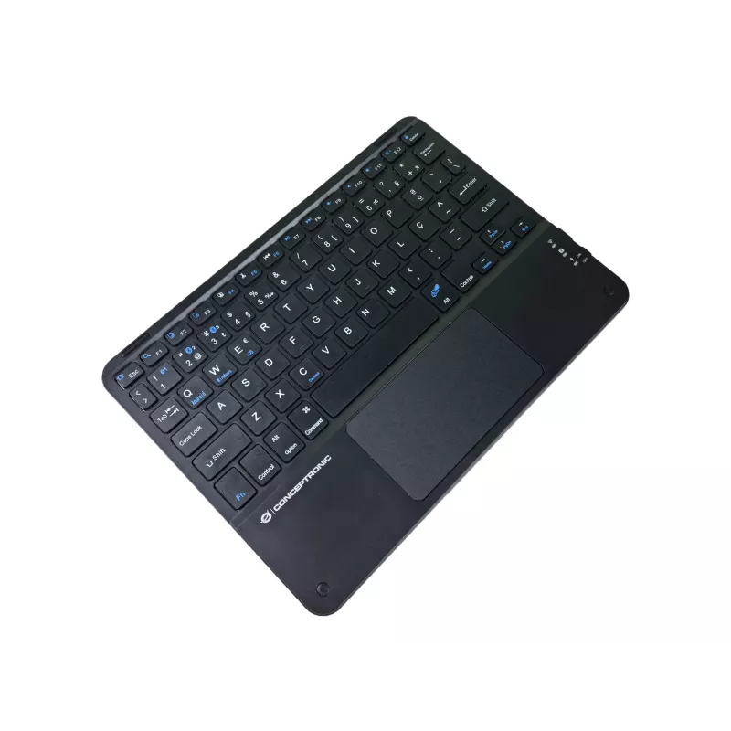 Conceptronic TOBIN01BPT 10 colių belaidė Bluetooth klaviatūra su jutikliniu kilimėliu, QWERTY portugališkas išdėstymas