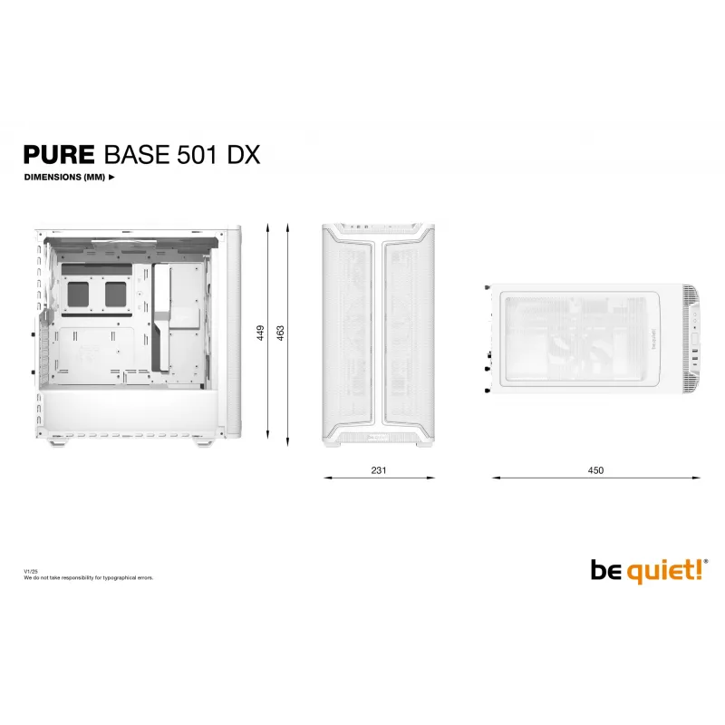 be quiet! Pure Base 501 DX White Midi Tower korpusas